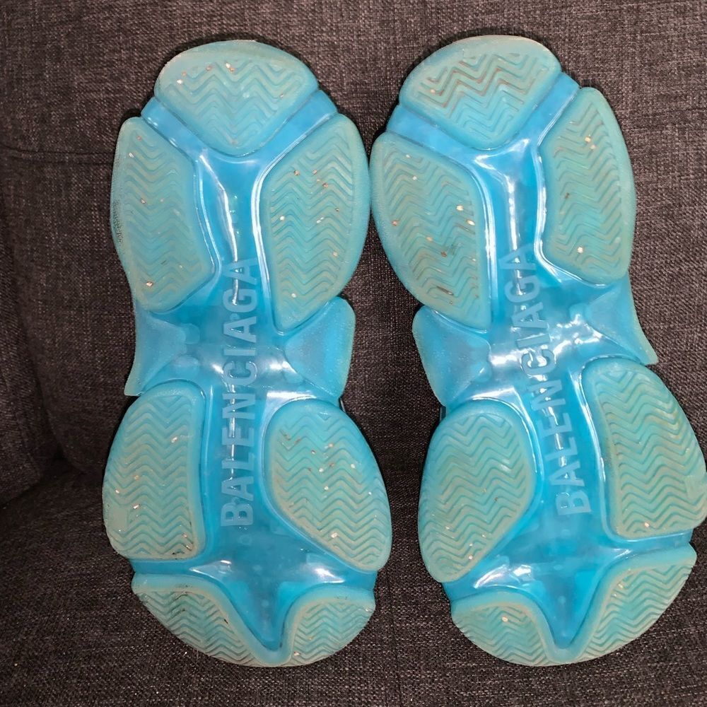 Balenciaga Triple S Cyan Blue Clunky Dad Sneaker - Picture 9 of 9